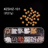 12 Nail Art Accessoires ab transparentem Strass 3d Glitter Edelstein Pearl DIY Maniküre Dekoration Nagelversorgung für Profis