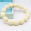 Strand 13X15mm Bucket White Imitation Beeswax Resin Bracelets Female Elastic For Women Girls Gifts DIY Jewelry Making Design