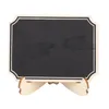 Decoratieve beeldjes 40x mini -schoolborden met ondersteuning Ezels Stand Place Cards Small Rectangle Little Wood Boardboard