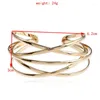 Bangle Cuff Open Metal Bracelets Bangles For Women Gold Silver Color Hollow Geometric Jewelry Femme Vintage Pulsera Gift
