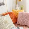 Pillow 3D Flowers Cover Handmade Velvet Petal Home Decor White Pink Beige Sofa Decoration Pillowcase 45x45cm Green