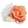 Fleurs décoratives Bridesmaid Bridal Fleur Fleur Bracelet Corsage artificiel pour décoration d'anniversaire de mariage