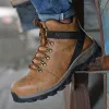 Boots Chaussures indestructibles Men Boots Nouveaux travaux Boots Boots en acier chaussures de sécurité Bottes Pincture Halfe Safety Chaussures Chaussures industrielles