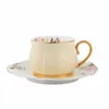 Tasses Saucers joli petit déjeuner vintage expresso porcelaine osse chinoise l'après-midi ensemble de thé de luxe de luxe Taza Ceramica tasse et soucoupe