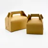 Gift Wrap 10PCS Mousse Cake Box Handle Craft Candy Kraft Paper Home Packaging Baking Boxes Wedding Party Favors Birthday
