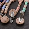 Holzpentagramm Dummyhalter Kette Buchenholz Holzkauen Perlen Schnuller Clips für Baby Pflege zahne Spielzeugnippel Soother 240409