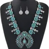 Bohemiska smyckesuppsättningar för kvinnor vintage afrikanska pärlor smycken set turkois mynt uttalande halsband örhängen set mode smycken4944665