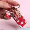 Keychains kawaii koi fish 럭키 키 체인 세련된 축복 펜던트 일본 영감 고리 귀여운 금붕어 매력 가방 교수형