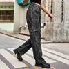 Frauen Jeans Retro gewaschene halb elastische Design personalisierte Denim -Arbeitskleidung für Frauen Solid Pocket Casual Hosen Street Trendsetters