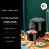 Fryers 6L Smart Electric Air Fryerlarge -Kapazität Automatisch Haushalt Multi 360 ° Back -LED -Touchscreen Frittyer ohne Öl -EU -Stecker