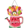 Decorative Figurines Kettle Door Sign Funny Hello Summer Hanging Welcome Decorations For Home Front Garden Porch Patio