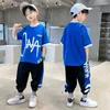 Kleidung Sets Jungen Sport Sommer große Kinder losen Kleidung Anzug Kurzarm Tops Hosen 2pcs Kinder Mode hübsche Outfits