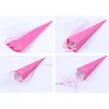 Present Wrap 1pc Single Rose Flower Wrapping Box med Clear Window Triangular Shaped Bouquet Packaging Mors daggåvor