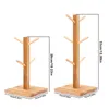 Kitchen Storage Bamboo Mug Holder Tree Countertop Coffee Cup Rack & Tea Organizer Counter Bar Accessory