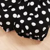 Kläderuppsättningar 0-18 Months Spädbarn Baby Girl Set Black Short Sleeve Bodysuit Polka Dot Shorts Pannband Född Summer Fashion 3st