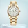 Herren Watch Women Designer Uhren Datejust 8205 Bewegung 36 mm 41 mm weißer Mutter des Perlenblatts Saphir wasserdicht alle goldenen Edelstahl Luxusurlaub