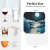 Bord Mattor Moon Glow Waasters PVC Leather Placemats Icke-halkisolering Kaffe för dekor Hem Kök Matkuddar Set av 4