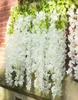 12st Wisteria Artificial Flowers Hanging Garland Vine Rattan Fake Flower String Silk Flowers for Home Garden Wedding Decoration1150554