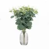 Dekorative Blumen 100pcs grüne falsche Pflanzen Seide Eukalyptus Blatt Weihnachtsdekoration Vase für Hausgarten Hochzeit Scrapbooking Künstlich