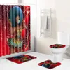 Baignoires Mattes Zeegle Creative Africa Femmes Bathroom Mat de salle de bain Curtain de douche de toilette imprimé Anti-slip Floor Rat Absorption d'eau Foot