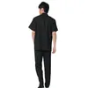 Tradicional masculino tradicional linho de algodão Fu Fu Manga curta wu shu camisa calça calça preta uniforme s m l xl xxl xxxl 240403