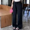 Kadınlar kot h.sa vintage nokta yüksek bel geniş bacak baggy y2k pantolon Kore moda kadın sokak tarzı mavi düz denim sorun