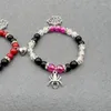 Bedelarmbanden 2 stks/set spider halloween paar armband hart energie acryl kralen bangle vriendschap voor vrouwen meisje