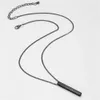 Colar de haste estéreo de aço inoxidável liso colar de pendente de tira de tira longa de tira de tira longa para homens 2024