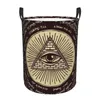 Laundry Bags Dirty Basket Ancient Egypt Pyramid Horus Eye Folding Clothing Storage Bucket Toy Home Waterproof Organizer