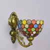 Wandlampe 8 "amerikanische Farbe Glass Retro Spiegel gefärbte Bohemian Nachteisgang Sonnenblume Einzelkopf