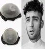 Super dunne huid heren toupee Natural Black Ultra Full Pu V Loop Toupee Hairpiece for Men Vervangingssysteem Human Hair 8x10inch Men6546761