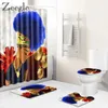 Baignoires Mattes Zeegle Creative Africa Femmes Bathroom Mat de salle de bain Curtain de douche de toilette imprimé Anti-slip Floor Rat Absorption d'eau Foot