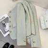 Frauenjacken hochwertiger Mantel türkiser Mode Outwear Frühling Herbst 2024Small Duftanzug Jacke Feminine Korean Blazer Top