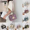 Drawschnell -Drop -Scrub -Leder kleine Schulter -Messenger -Taschen für Frauen 2024 Kettenniet -Lock -Crossbody -Tasche Weibliche Reise Mini