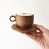 Tasses Saucers Original INS Vintage Teak Coffee Disc Disc Set Wood Latte Japonais a contracté une vaisselle différente