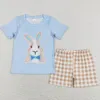 Kläder set design baby pojkar kläder påsk ägg söta barn shorts vår sommarbutik småbarn pojke