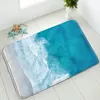 Bath Mats Ocean Beach Bathroom Non-Slip Mat Blue Sea Waves Weagull Air Balloon Summer Scenery Bedroom Kitchen Doormat Washable Carpet