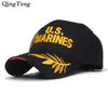 MEN039S US MARINE CAP CAP CAP CAP Вышитая шариковая шапка USA ВМС ТАКТИЧЕСКИЕ Шляпы Крапка Регулируемая темно -синий уплотнение Gorras 220505263D9359131