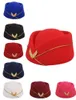 Hôtesses d'air Béret Hat de laine Base de base Cape aérienne hôtesse de l'air Sexy Formal Uniform Caps Accessory Roll Play Th1420097