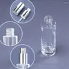 Förvaringsflaskor atomizer parfym påfyllbar 30 ml 50 ml guld silver svart lock skruvpump tom rund doft klar glas spark flaska för