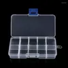 Storage Bottles Clear Compartments Plastic False Tips Box