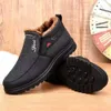 Oude Beijing Doekschoenen Heren Katoen Casual Warmte Zachte zool Low Top One Step Winter Middle en Eldery