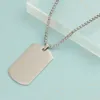 Titanium Steel Trendy Mens Hip Hop Necklace Military Dog Tag Engraved Identity Pendant Accessories