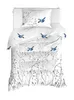 Sängkläder set vit blå blomma set täcke täcken sängkläder julkuddkudde hem textil vuxna barn