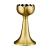 Titulares de vela Copper Lotus Pillar Pillar Hand Ornament 5x2.8inh para a mesa de mesa Retro Style Retraio requintado Artesanato