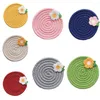 TABLEAU MATS FLORME ROND PAD ISOLAGE COTTON MINI PLACES DE PLATES NON SLIP