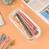 Transparent PVC Pencil Bag Stationery Storage Case Waterproof Pouch School Student Supplies Kawaii