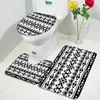 Mattes de bain 3pcs Aztec Ensemble noir blanc géométrique mode ethnique Mat de porte boho