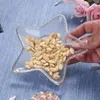 Decorative Figurines 1pc Creative Ocean Style Fruit Plate Gold Rimmed Glass Shell Star Living Room Home Dining Table Storage Tray