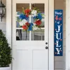 Decorative Flowers Independence Day Wreath Decorations Simulations Hydrangeas Door Hanger Spring F0T4